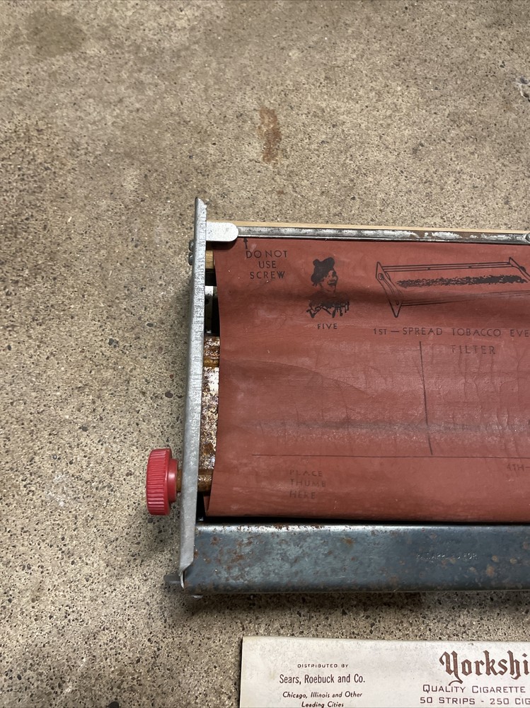 V-MASTER EXTRA LONG 16" CIGARETTE MAKER ROLLER W/PAPERS, As Is See Photos
