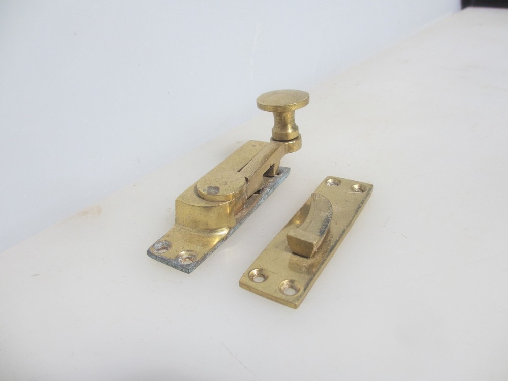 Vintage Brass Sash Window Latch Lock Fastener Catch Old Handle