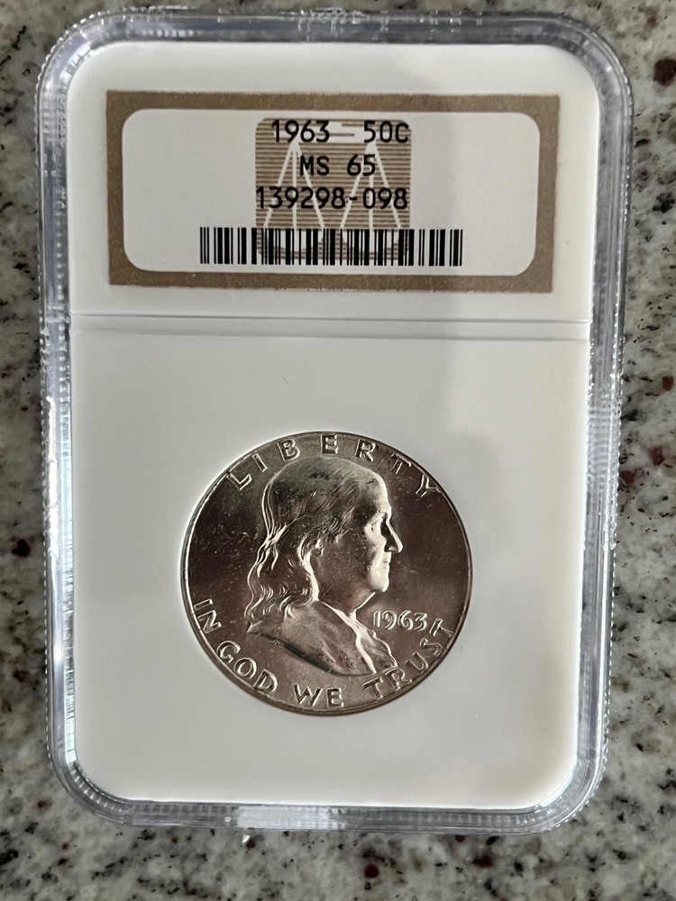1963 NGC MS 65 Franklin Silver Half Dollar