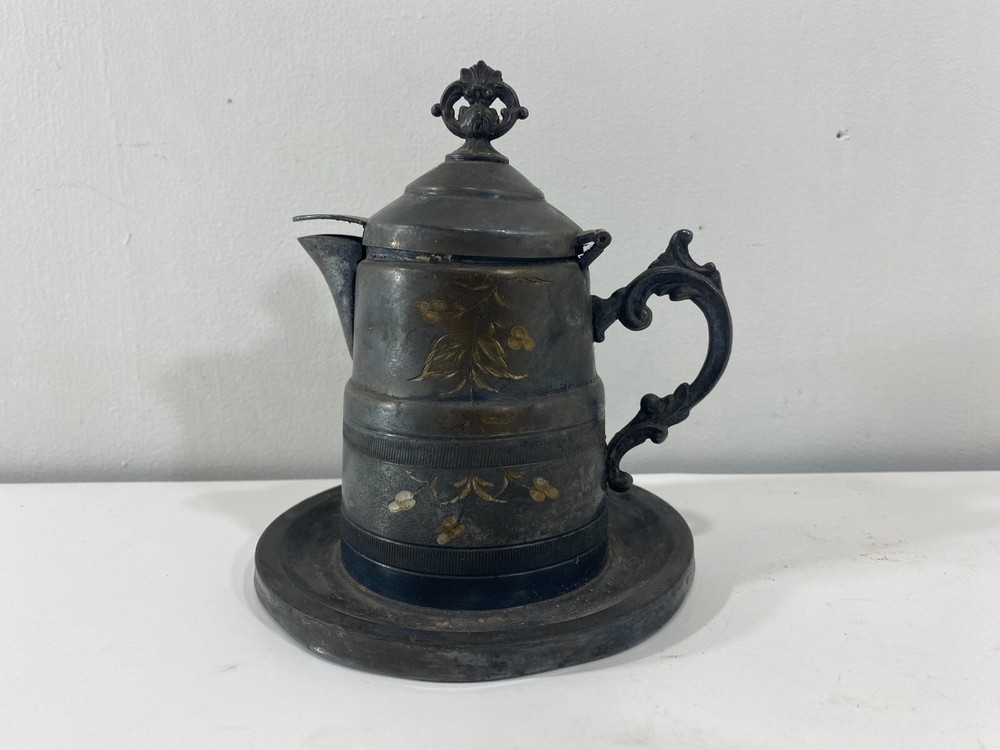 Antique Ornate Silver plated cream dispenser