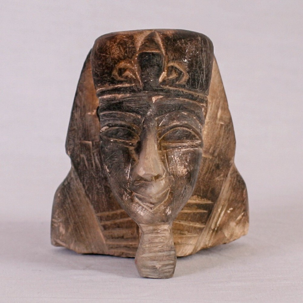 Egyptian stone carved head, 4" tall