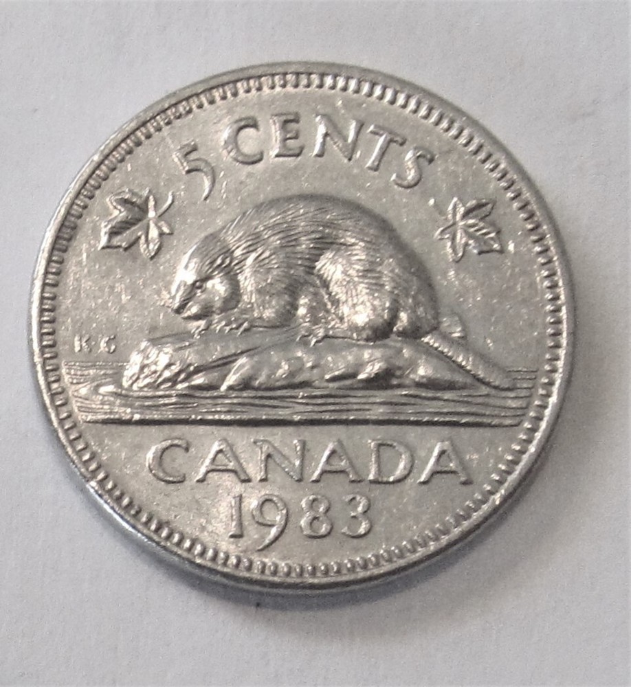 1983 Canada 5 Cent  Nickel - combined shipping