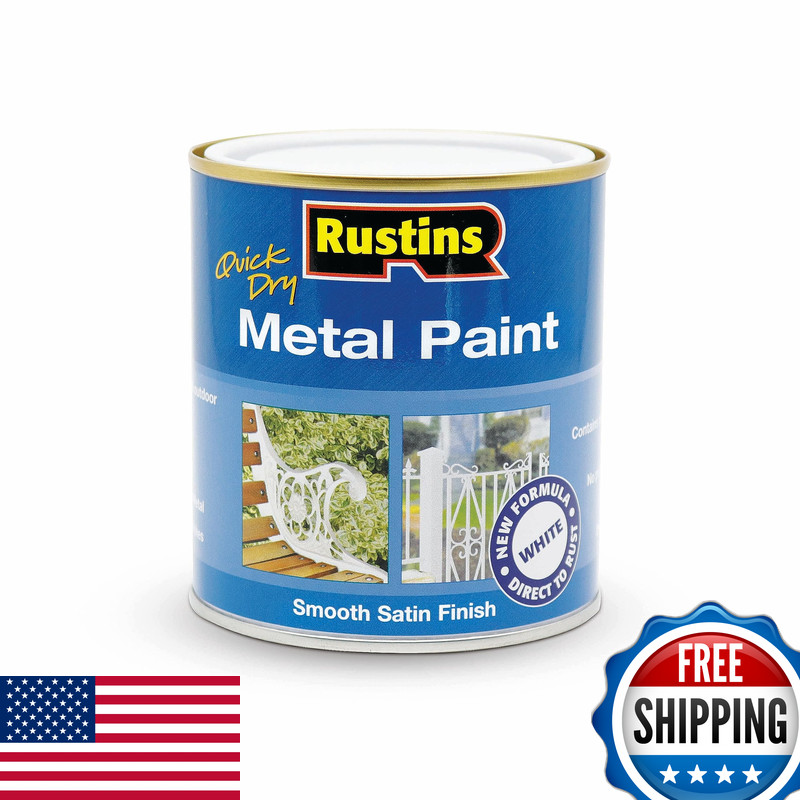 Rustins Mpwh500 500Ml Quick Dry Metal Paint - White