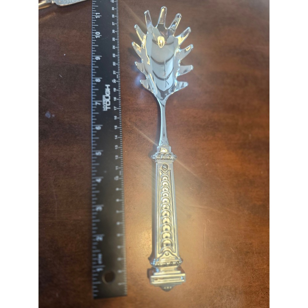 Vintage Silver Plated Ornate Pasta Server Spaghetti Claw Fork 10.75 Inch