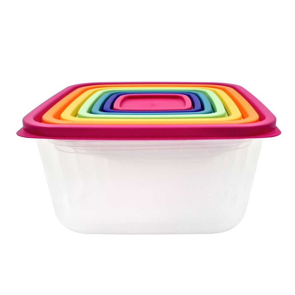 plastic rainbow food storage set multi color 14 count