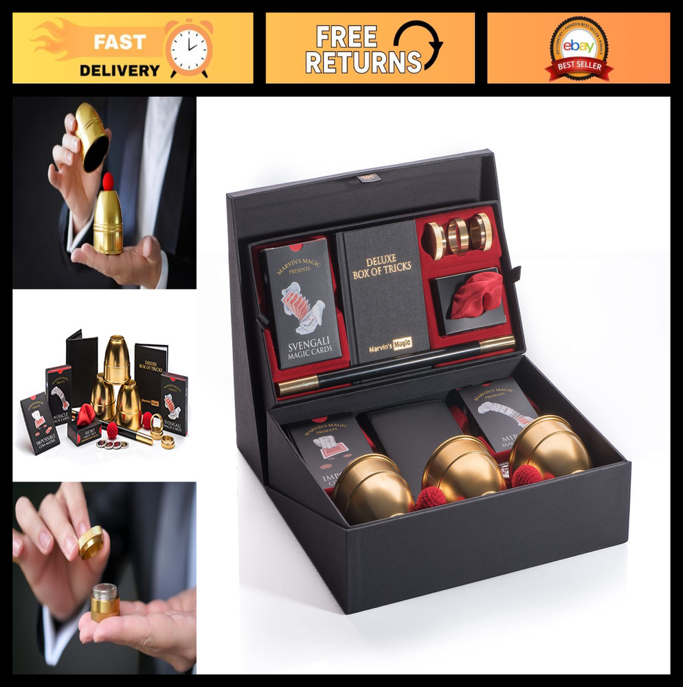 Deluxe Magic Tricks Set for Beginners & Pros | Includes Cards, Coins & More