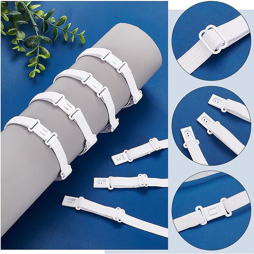1box 16pcs Adjustable Polyester Elastic Bow Tie Extender Bands with Plastic