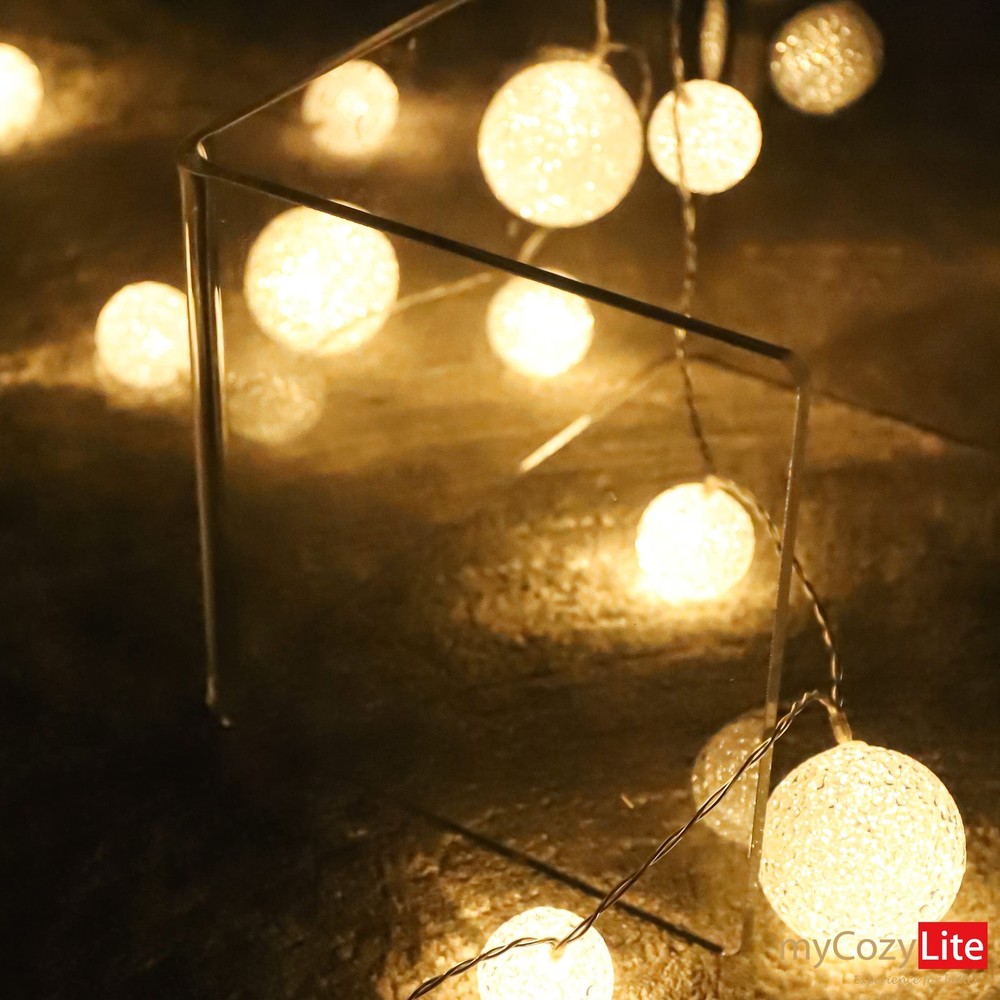 Best LED Globe String Lights Plug in Blinking 20 Warm White Balls with Timer for