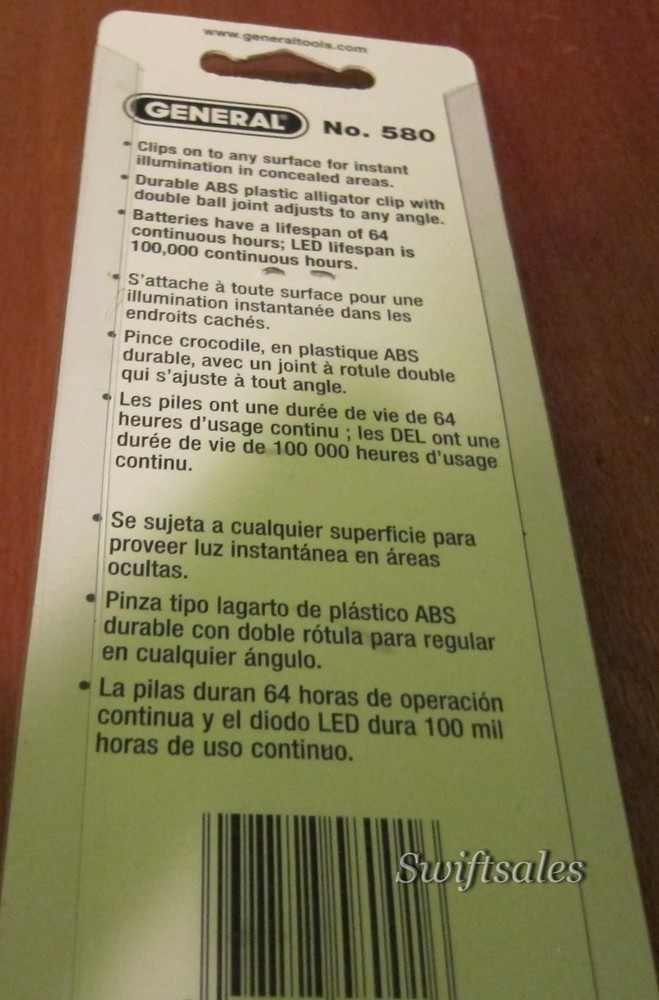 GENERAL Tools 580 - "Lite-It" Clip-On LED Light - Mini Flashlight