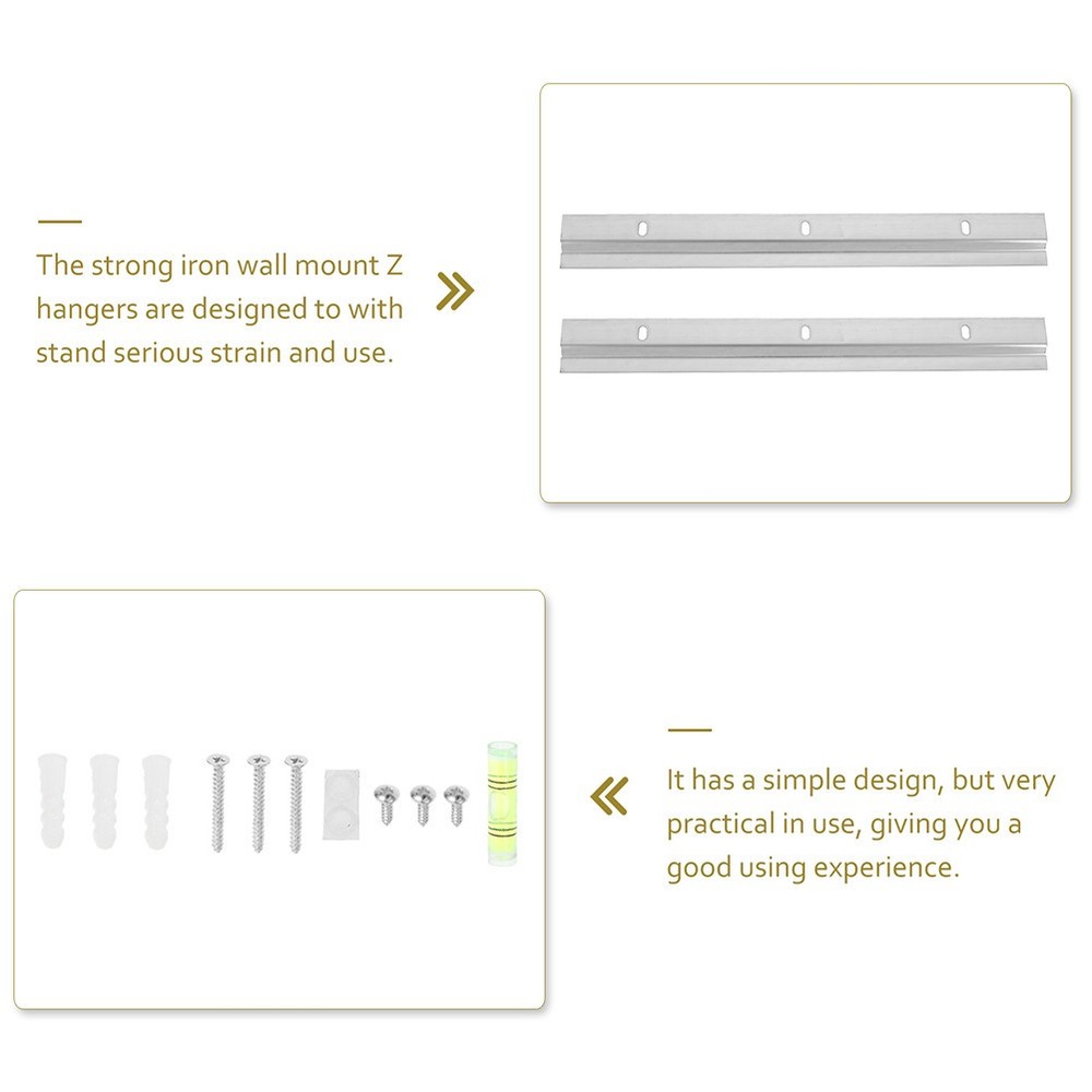 2 Sets Non Trace Picture Hooks Wall Mounting Interlocking Brackets