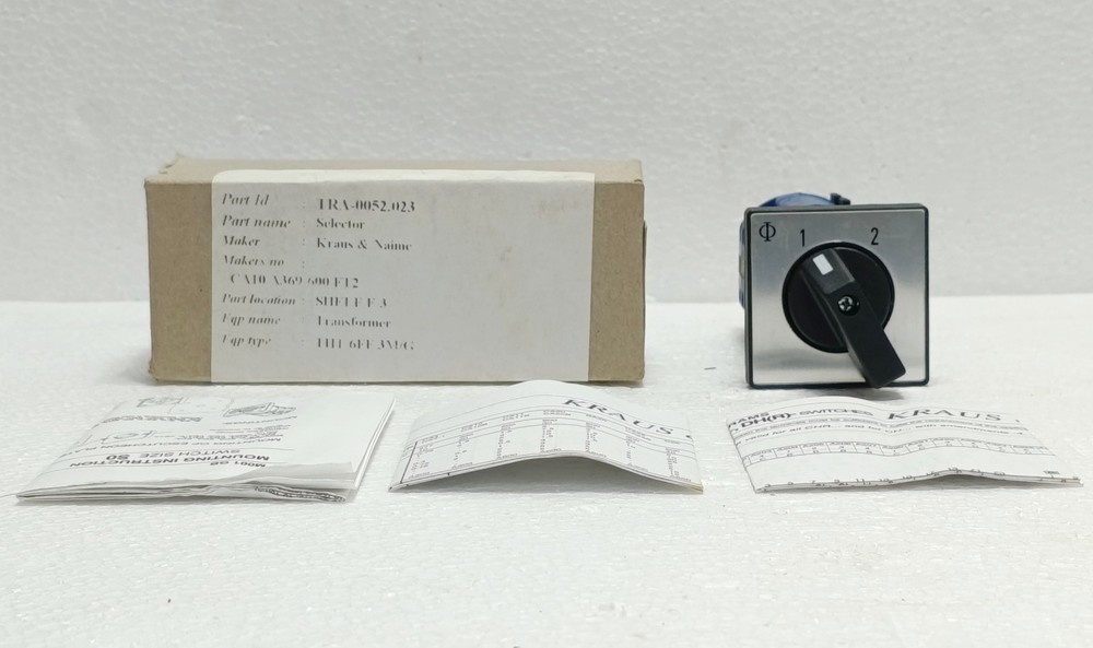 KRAUS & NAIMER CA10 A369 600 FT2 SELECTOR SWITCH 20A SURPLUS