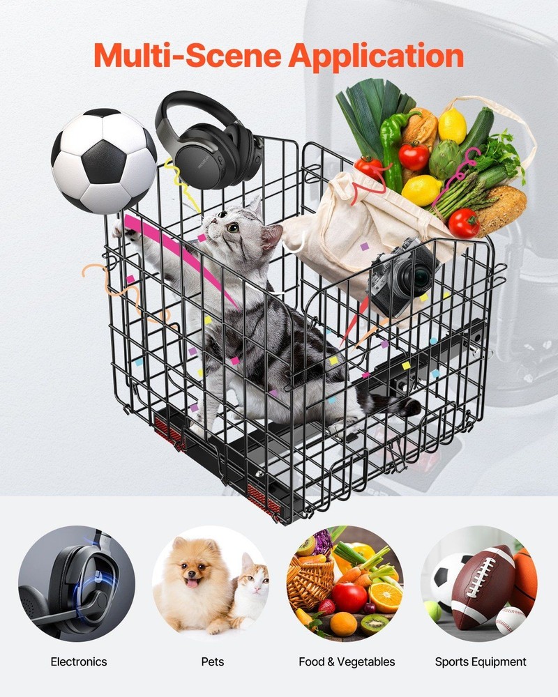 Foldable 33lb Basket for 1in Mobility Scooter Hitch