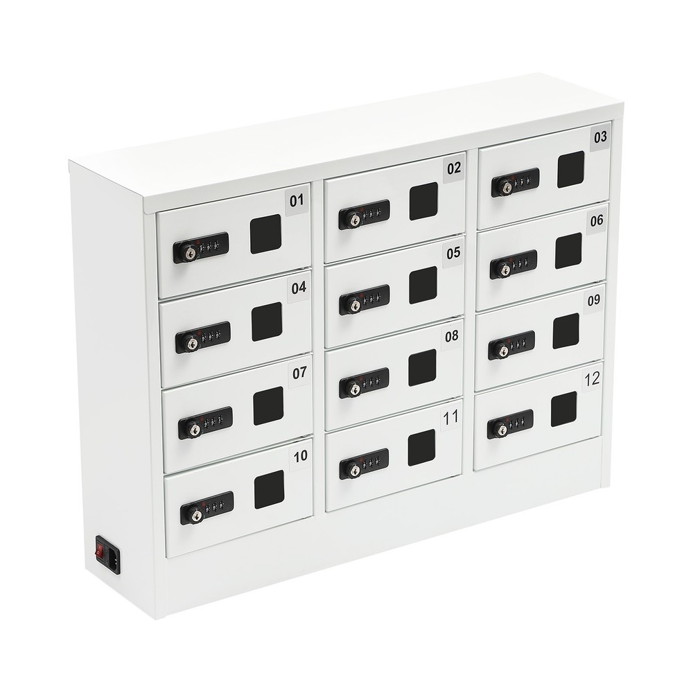 Cellphone Locker 12 Slots Charging Station Combination Lock For iPad Storage USA