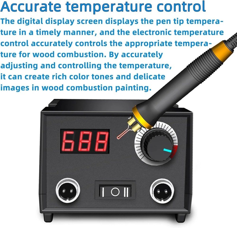 Professional Wood Burning Tool Kit with Adjustable Temperature and Tips