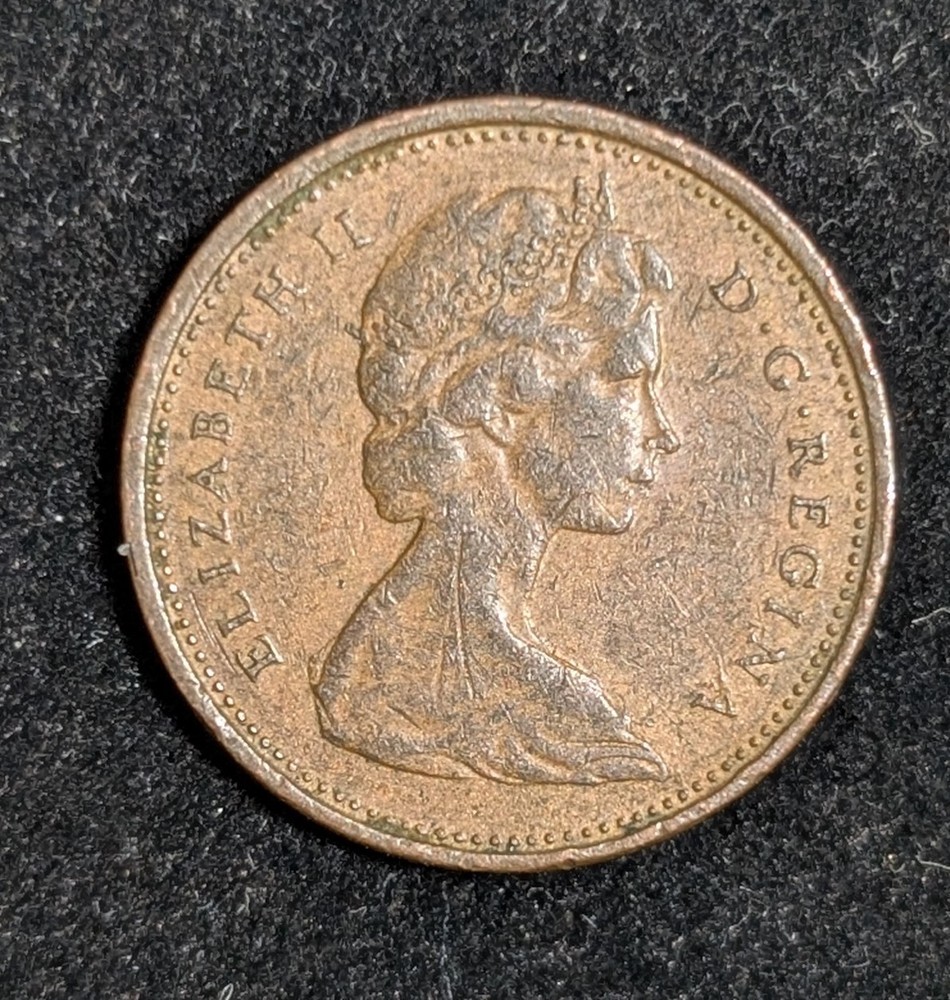 1969 Canada 1 Cent Circulated KM# 59.1 Brown