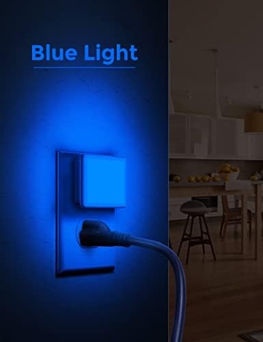 Blue Night Lights Plug into Wall 2-Pack, 0.3W Plug in Night Light, Dusk to Da...