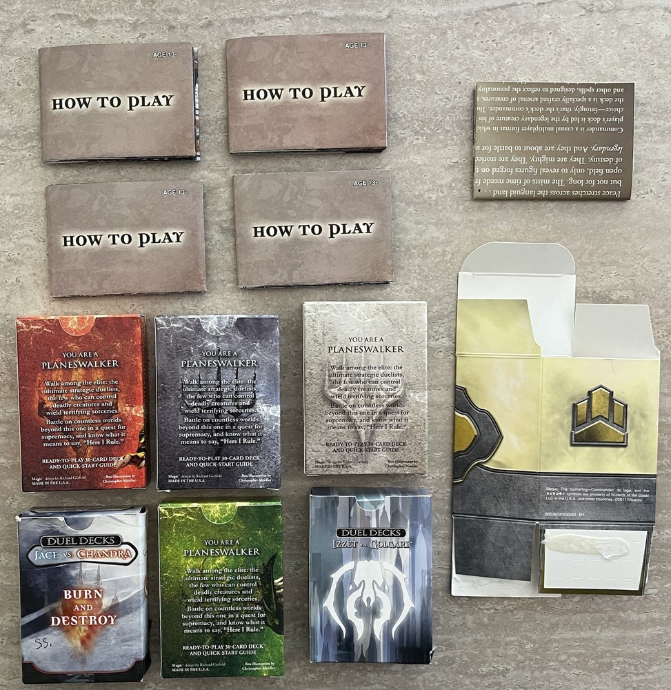 Magic the Gathering MTG - Empty Deck Boxes - With Play Rules - No Cards