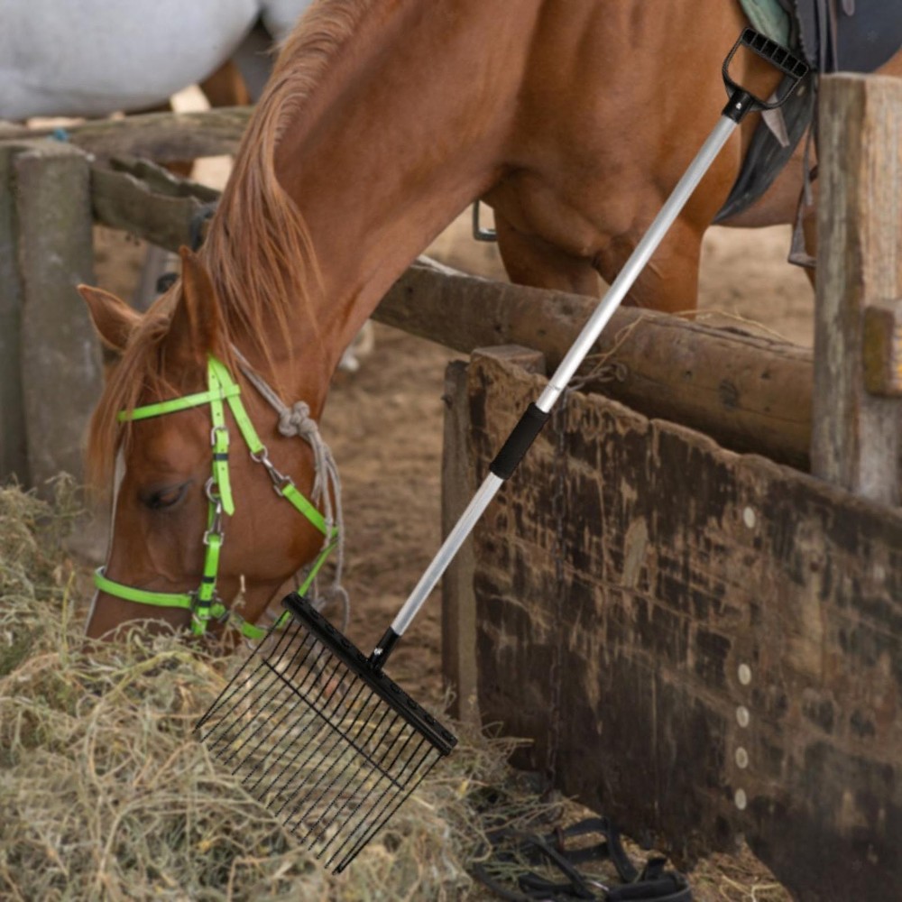 Manure Fork with Angled Tines Manure Rake Fork Equipment for Farm Grass Hay