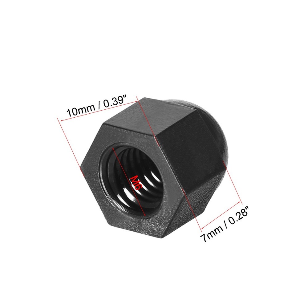 10 Set Acorn Hex Cap Nuts M6 Dome Nuts Nylon Hexagon Decorative Cap Nut