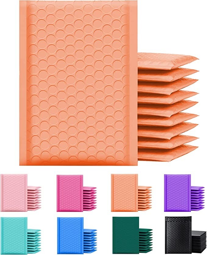 SuperPackage® 500 #000 4 X 7 Poly Bubble Mailers Padded Envelopes -Orange