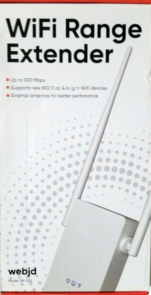 WEBJD JN-300 300Mbps WIFI Range Extender with External Antennas