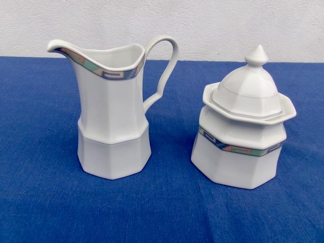 CHRISTOPHER STUART *SOUTHWEST* CREAMER & COVERED SUGAR BOWL UNUSED