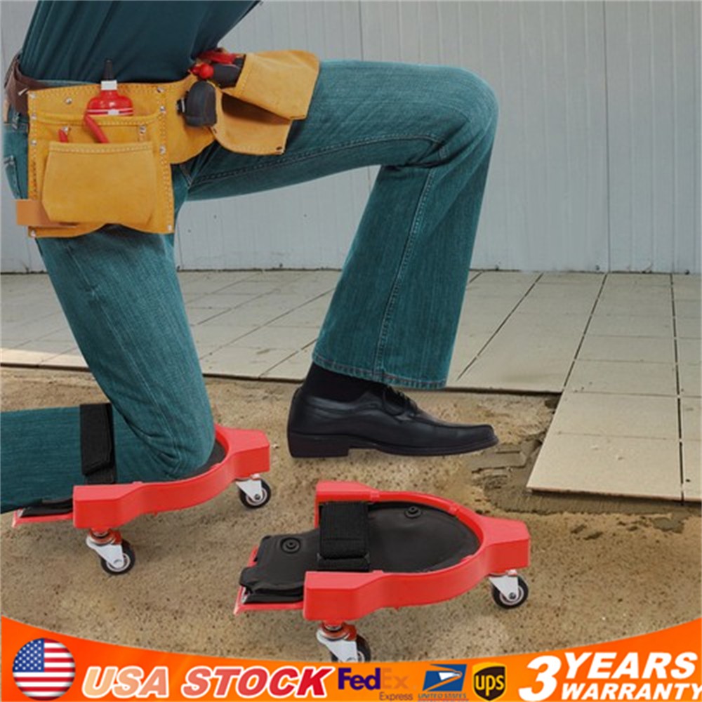 Knee Pads With 3 Wheels Rolling Wheeled Pads Work Construction Easy Flooring