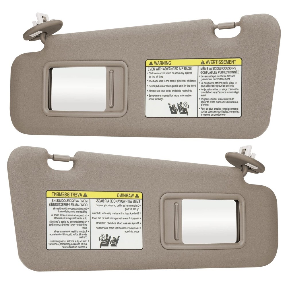 Beige Left & Right Side Sun Visor Replacement for 2008-2013 Toyota Highlander