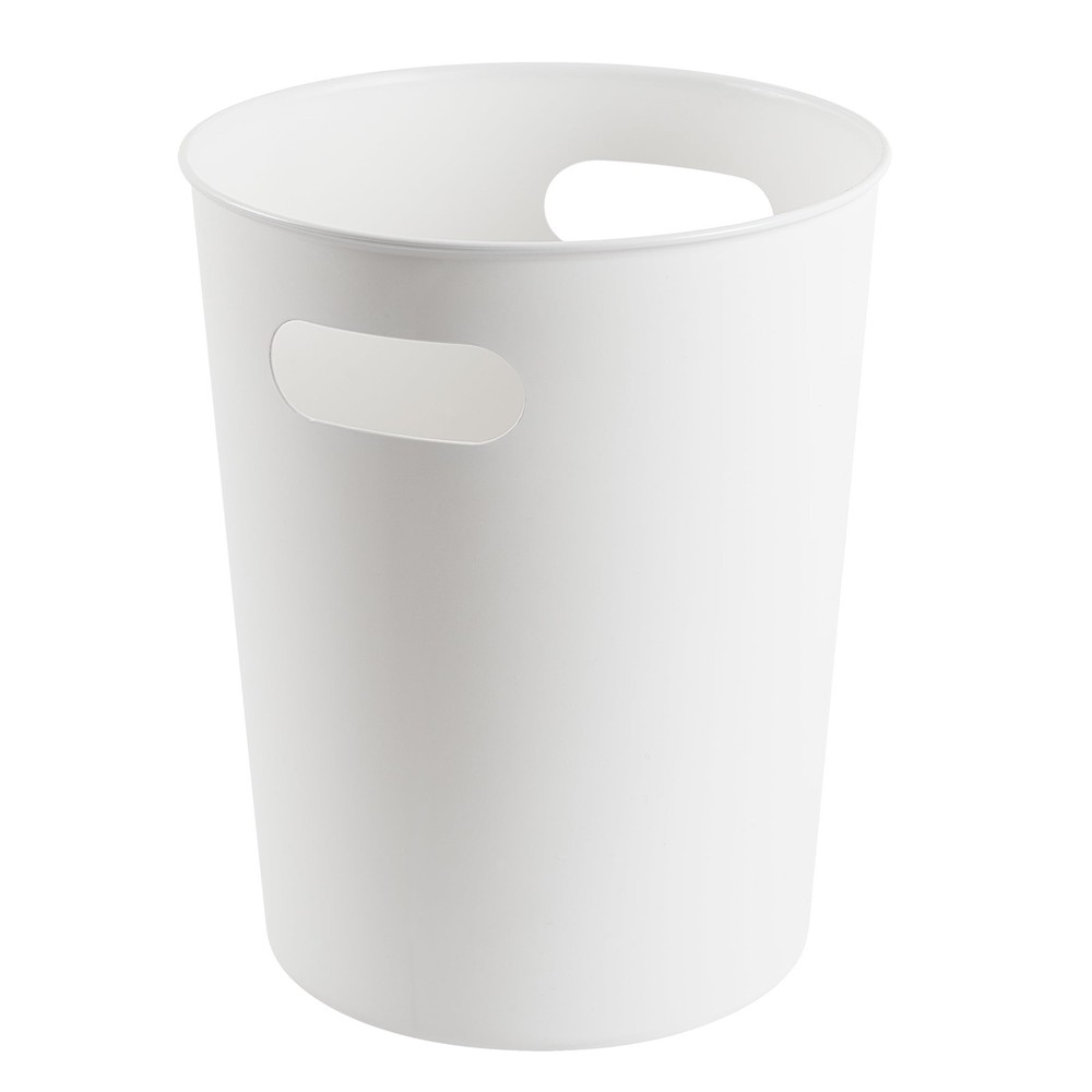 Basic Plastic 2.64 Gallon Wastebasket in White for Bathroom, Bedroom or Office