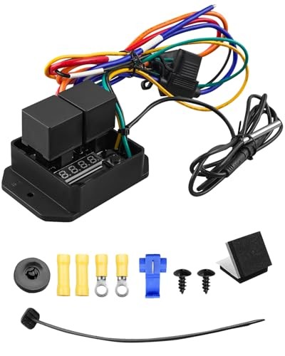 Digital Thermal Fan Controller Switch Kit, 12V-24V Adjustable Temperature