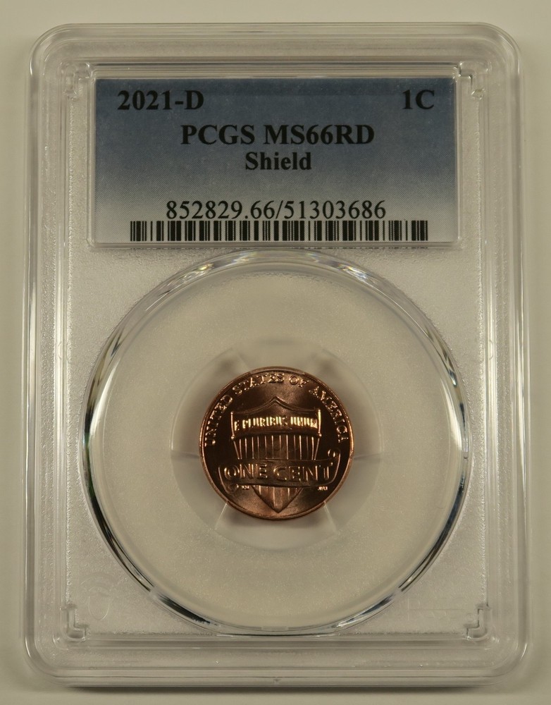2021 D Lincoln Shield Cent PCGS MS66RD, Free Shipping