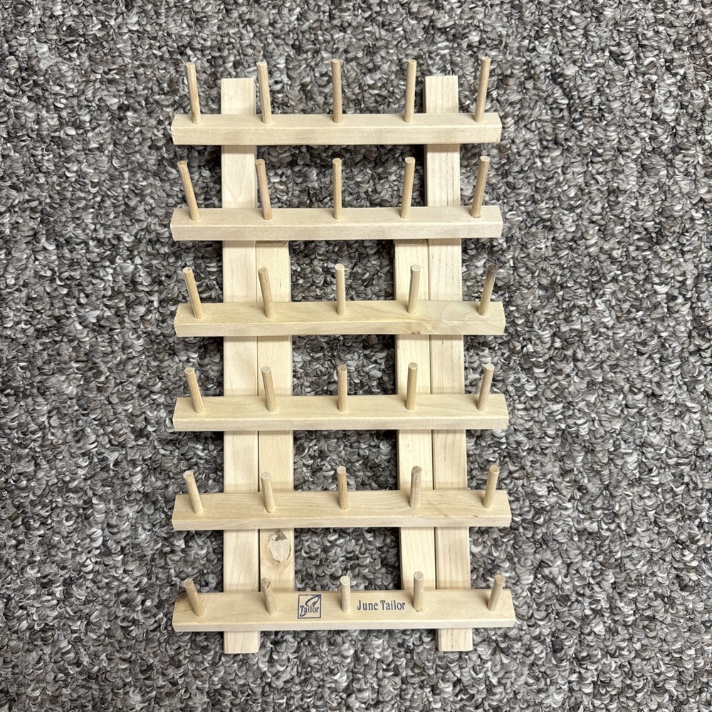 June Tailor Wooden 30 Spool Folding Thread Rack Storage Holder Unused