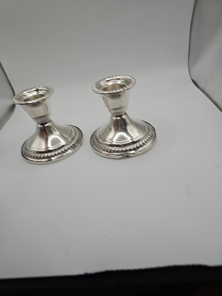 Vintage Sterling Silver Weighted Candlestick Holders