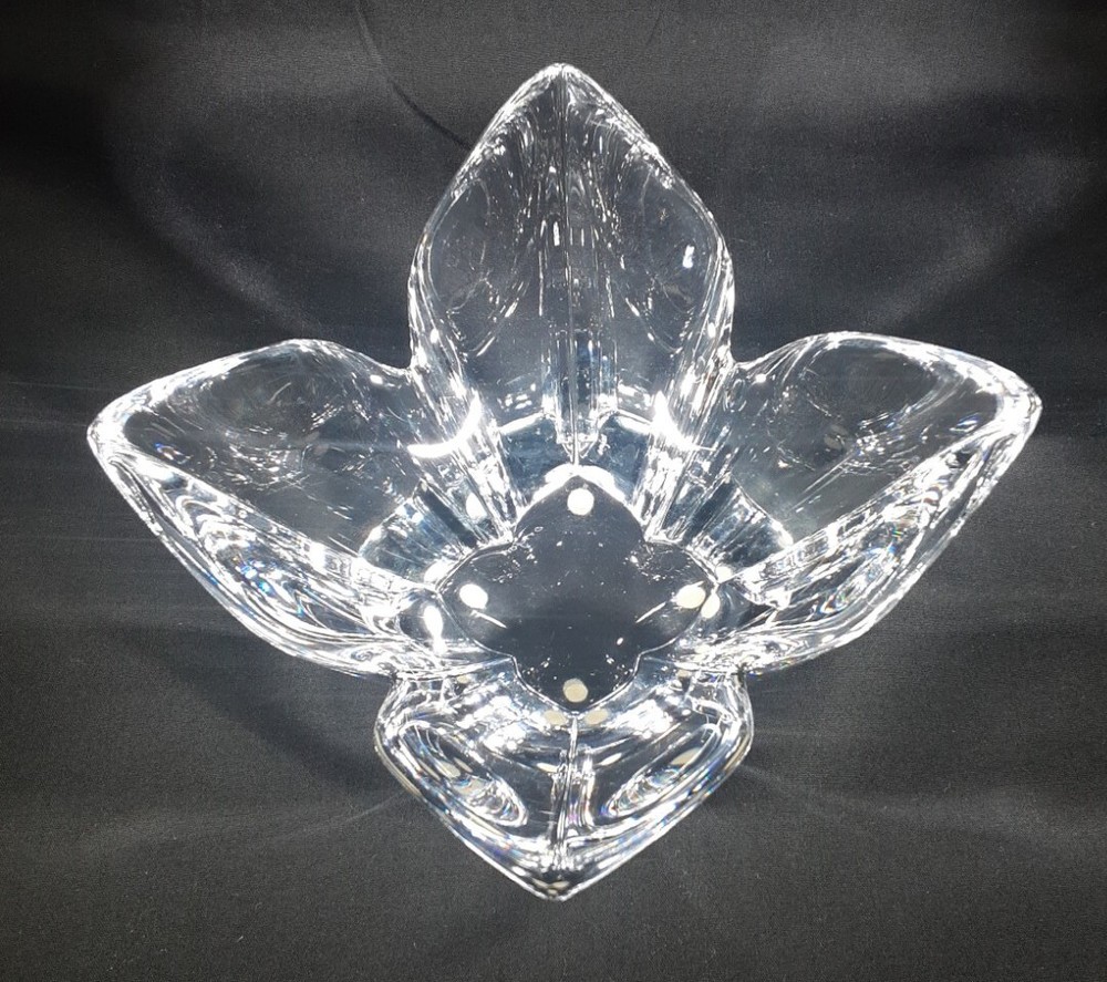 Orrefors Sweden Crystal Lotus Bowl Signed
