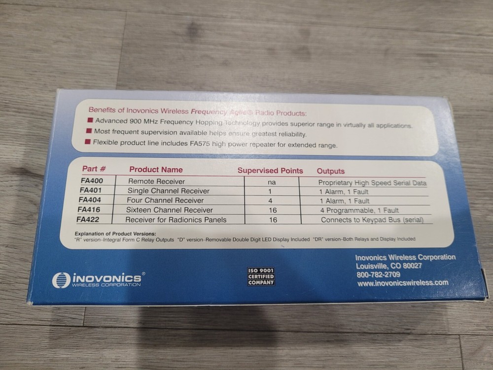 (Retail $100) Inovonics FA404 Wireless Fully Supervised FA Receiver 4 Channel