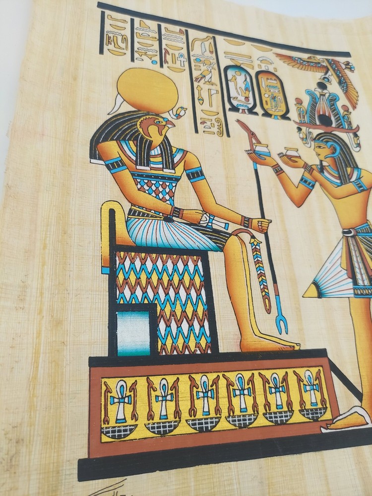 Handmade Egyptian Papyrus with vivid color designs.