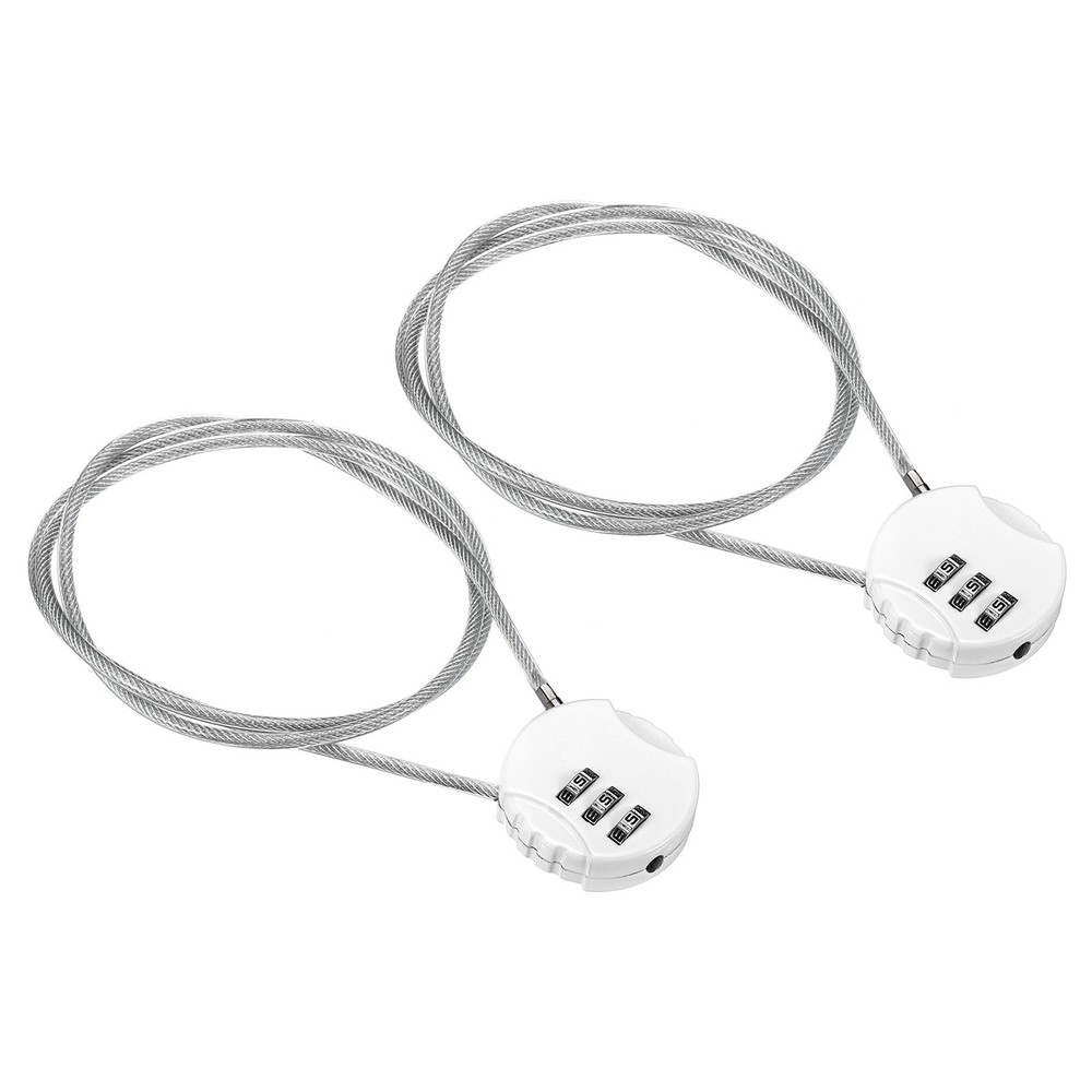 Small Combination Block 31.4", 2pcs 3 Digit Luggage Lock, White