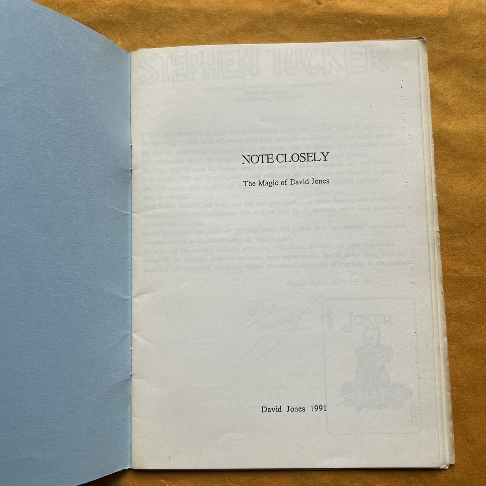Note Closely, David Jones, 1991