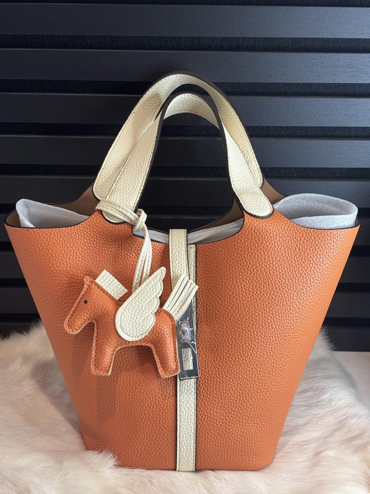 Leather Handbag with Charm