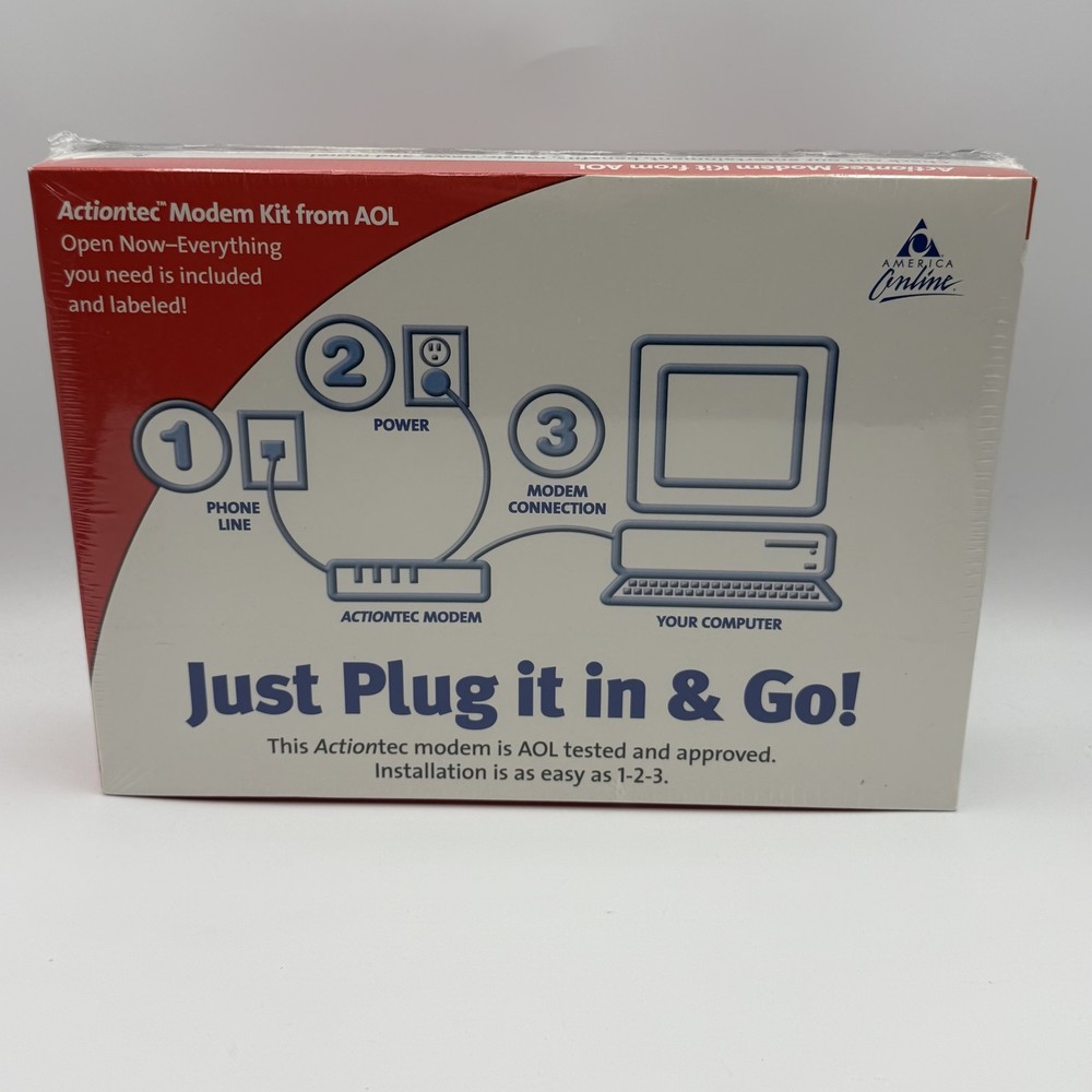 Actiontec Modem Kit from AOL Dial-Up Internet Connectivity New Sealed