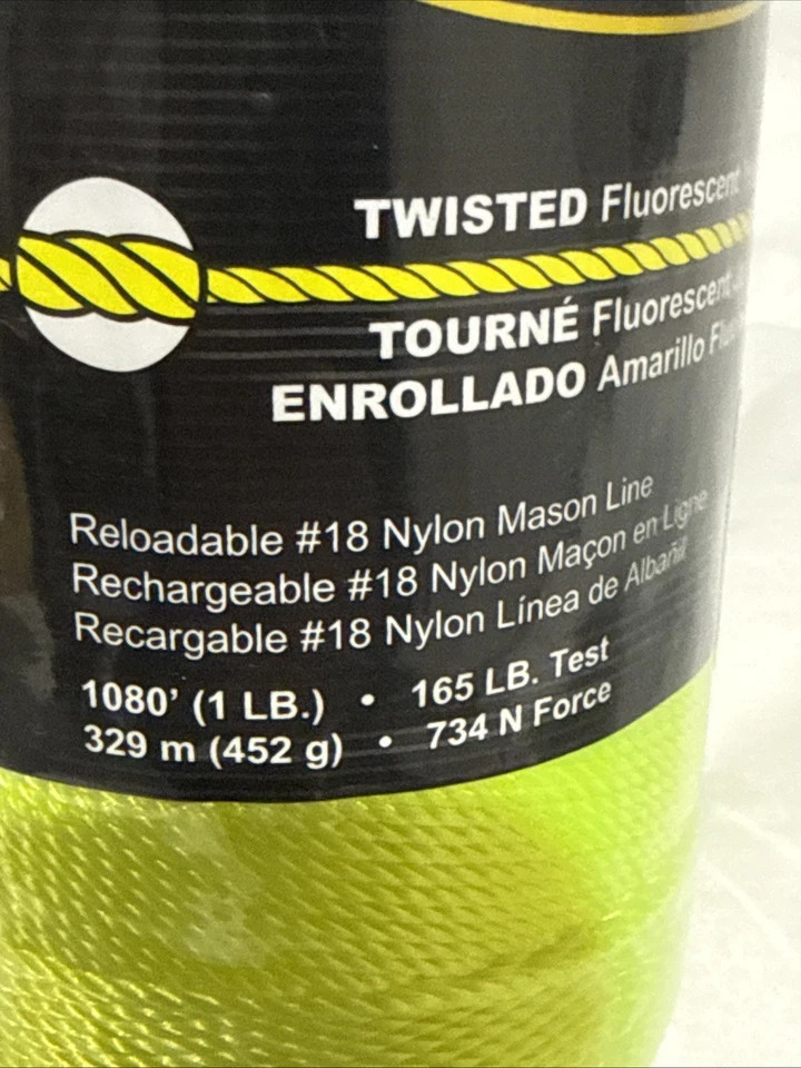 Stringliner Pro Braided Fluorescent Yellow Mason Line 1080' ft. L