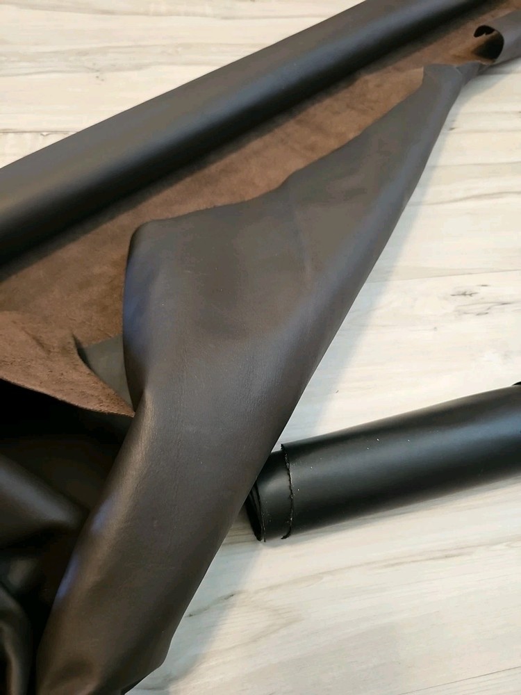 3oz DARK MATTE BROWN SOFT SMOOTH GRAIN LEATHER HIDE PANEL,SHEET,SQUARE, 23+sqf