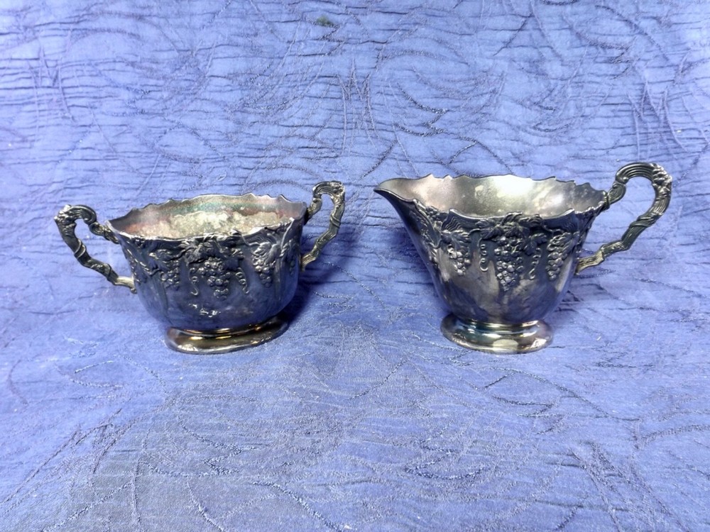 Silver Plated Sugar And Creamer Set Japan