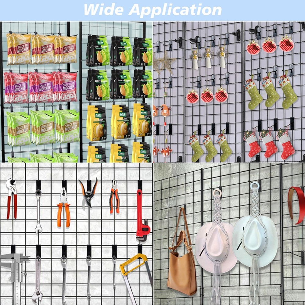 6" Gridwall Hooks 12 PCS Heavy Duty Display Hooks for Grid Wall Panels