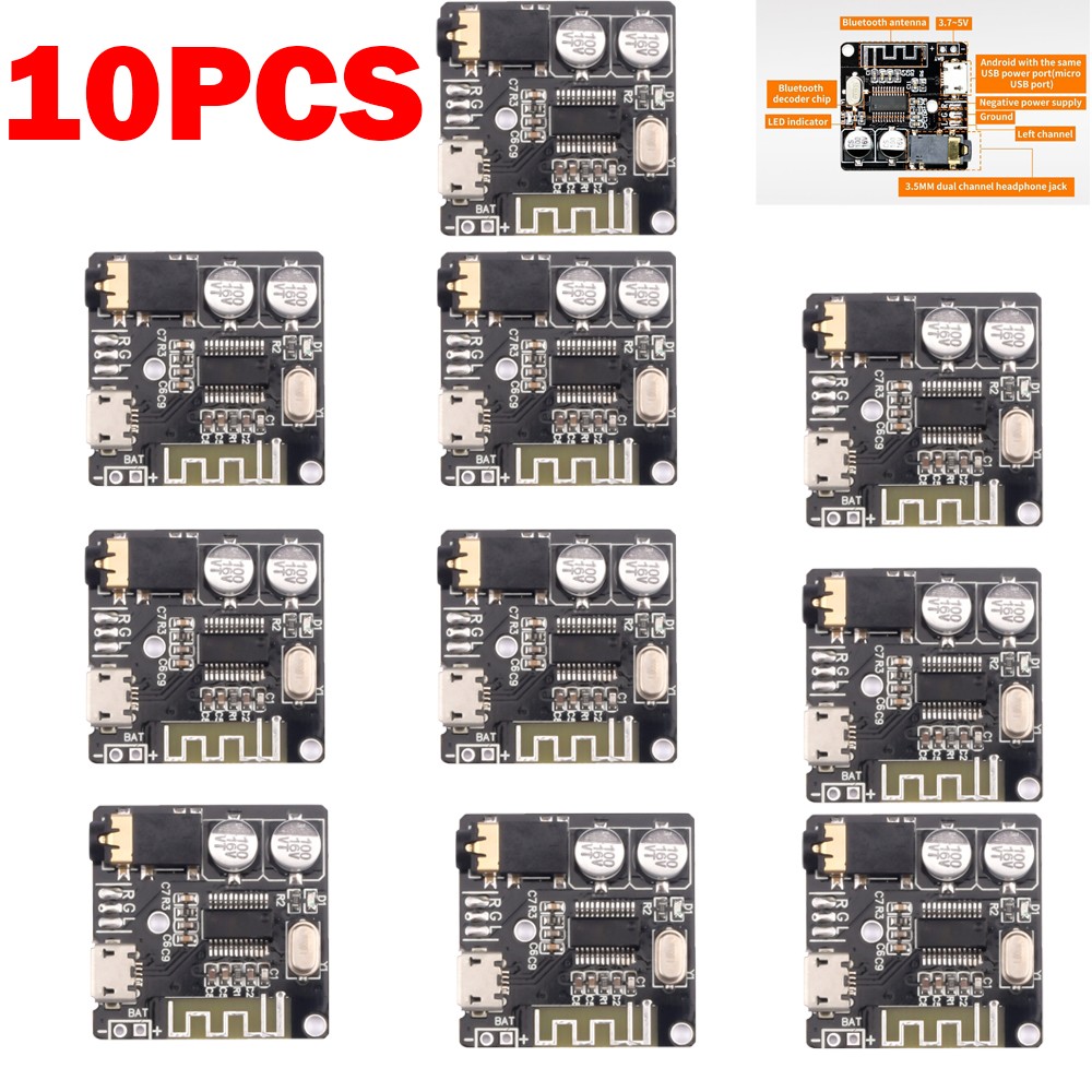 10PCS VHM-314 Bluetooth 5.0 Audio Decoder Board MP3 Lossless Speaker Amplifier