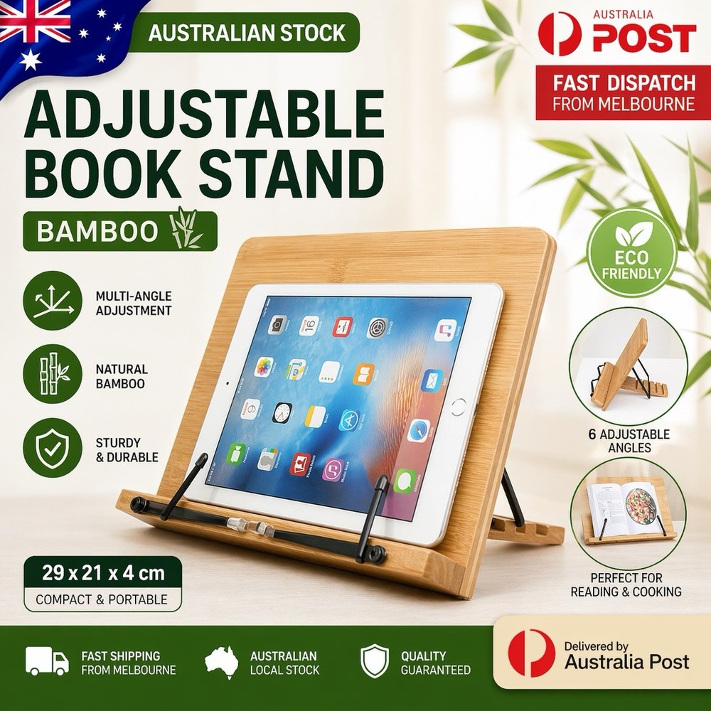 Adjustment Book Stand Bamboo Reading Rest Tablet Rack Home Study Holder Foldable