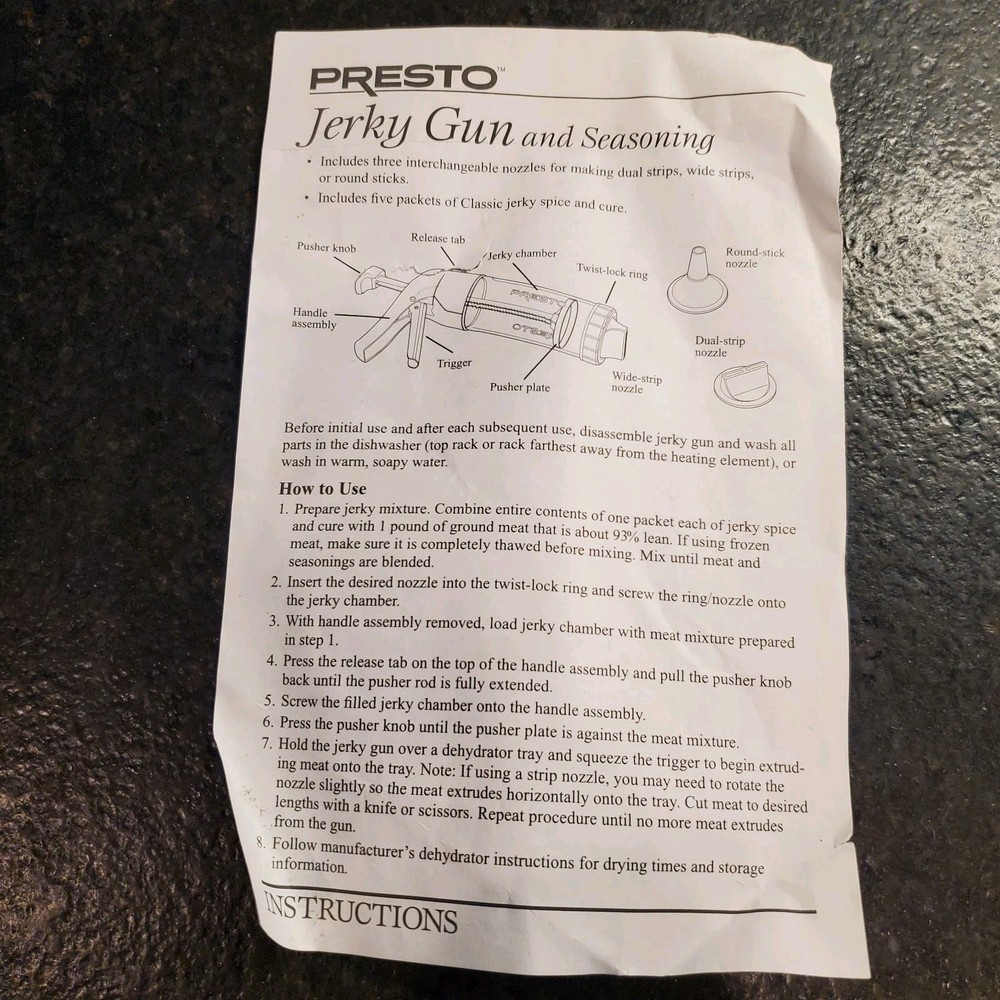 Presto 08631 Jerky Gun Open Box ***See Description ***