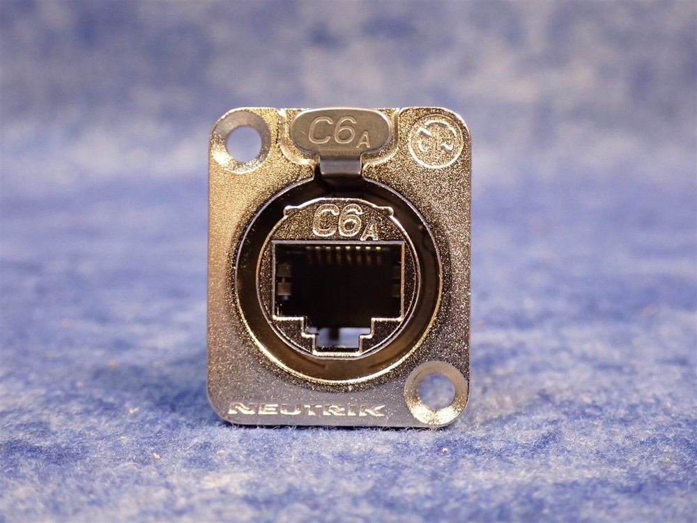 Neutrik NE8FDX-P6 D-Shape CAT6A Connector Shielded Feedthrough Nickel (BN217)