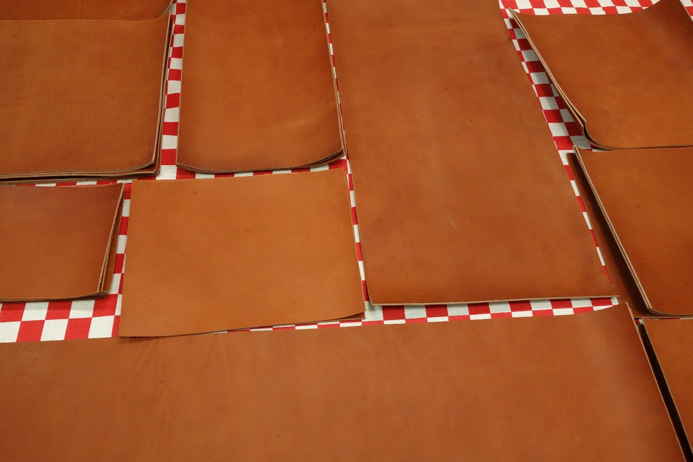 Horween Rust Inferno Leather Piece, Select Your Size Thickness, Natural Markings