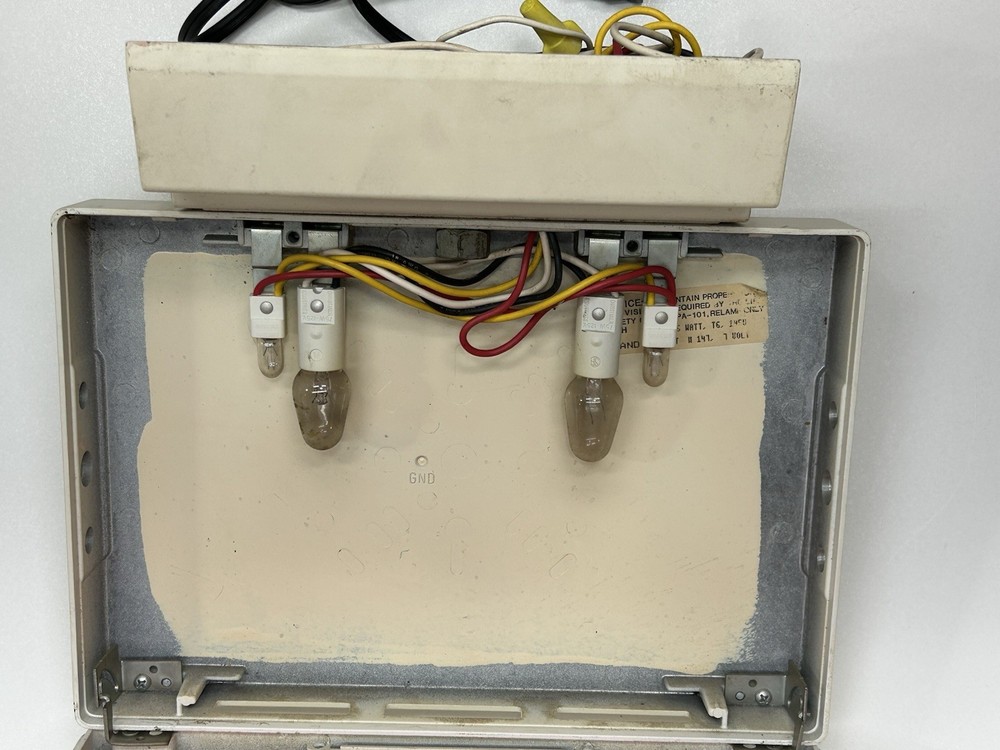 Vintage Corded Metal Lighted Red Lettered EXIT Sign Works